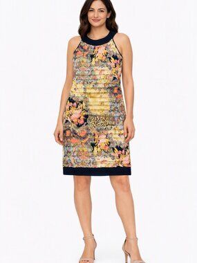 Joseph Ribkoff Multicolor Sleeveless Dress – Size 16 – Made in Canada